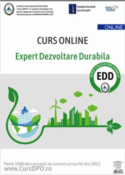 Curs online Expert European Dezvoltare Durabila structura cf. cod COR 242232 cf Legii 156/2022