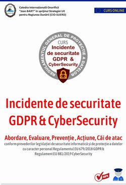 Curs online Incidente de securitate GDPR & CyberSecurity